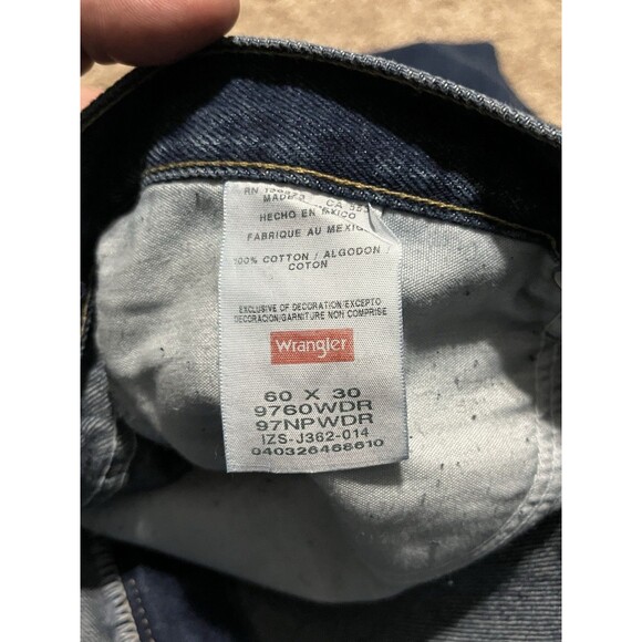 Wrangler Denim Relaxed Fit Jeans 9760WDR Blue 100% Cotton 60x30 Big & Tall - NWT - Picture 6 of 11